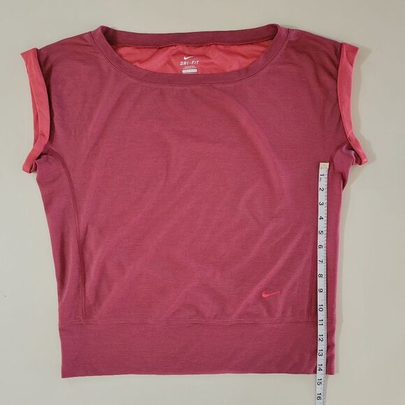 Nike Women's Crimson Dri-Fit Off-Shoulder Training Top - Picture 7 of 15